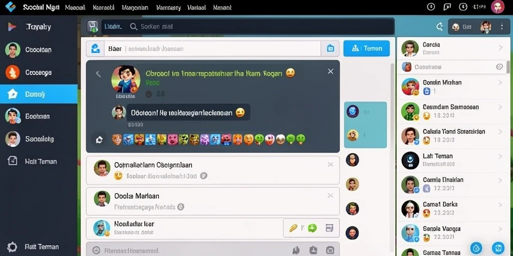 Visual menarik dari fitur sosial saat pemain berinteraksi.